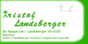 kristof landsberger business card